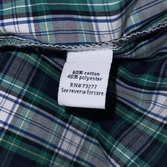 Croft&Barrow Mens Large Green Blue Button Down Shirt - Picture 4 of 5